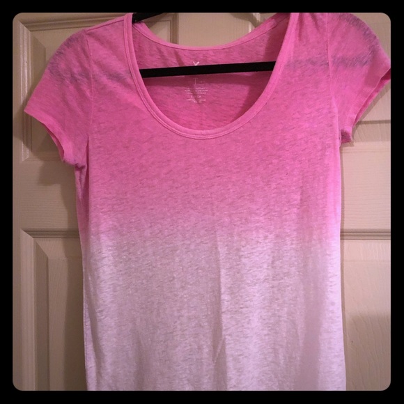 American Eagle Pink Ombré Tee - Picture 1 of 3